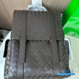 QC BV Intrecciato Leather Back To School Backpack in Dark Brown