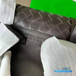 QC BV Intrecciato Leather Back To School Backpack in Dark Brown