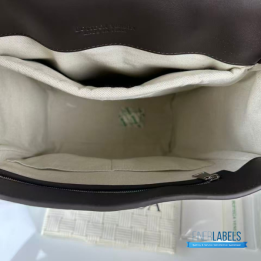QC BV Intrecciato Leather Back To School Backpack in Dark Brown