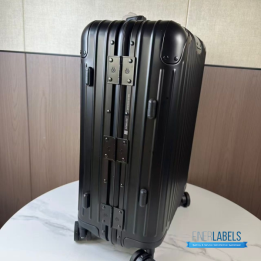 QC Rimowa Original Cabin Black Aluminum Suitcase