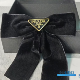 QC Prada Black Velvet Bow Hair Clips
