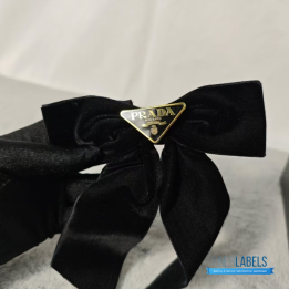 QC Prada Black Velvet Bow Hair Clips