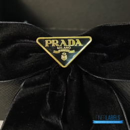 QC Prada Black Velvet Bow Hair Clips