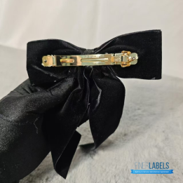 QC Prada Black Velvet Bow Hair Clips