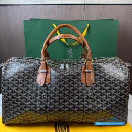 QC Goyard Duffel Bag (Black and Tan)