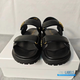 Christian Dior Dioract Sandals in Black Lambskin Leather