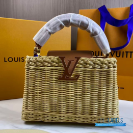 QC LV Capucines BB Rattan Bag