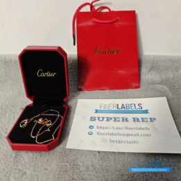 QC Cartier 18K Rose Gold Interlocking LOVE Necklace