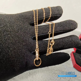QC Cartier 18K Rose Gold Interlocking LOVE Necklace