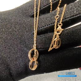 QC Cartier 18K Rose Gold Interlocking LOVE Necklace