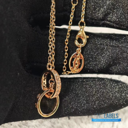 QC Cartier 18K Rose Gold Interlocking LOVE Necklace