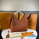 QC LV Carmel Hobo Bag in perforated Mahina calfskin leather