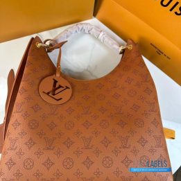 QC LV Carmel Hobo Bag in perforated Mahina calfskin leather