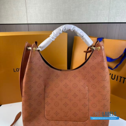 QC LV Carmel Hobo Bag in perforated Mahina calfskin leather