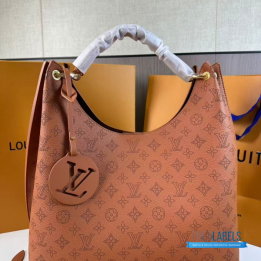 QC LV Carmel Hobo Bag in perforated Mahina calfskin leather