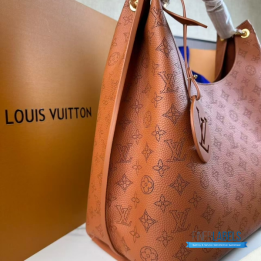 QC LV Carmel Hobo Bag in perforated Mahina calfskin leather