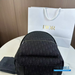 QC Christian Dior Rider Backpack in Black Dior Oblique Jacquard