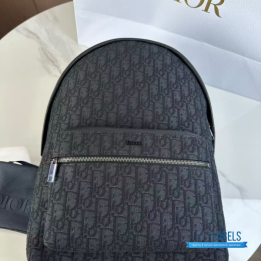 QC Christian Dior Rider Backpack in Black Dior Oblique Jacquard