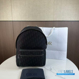 QC Christian Dior Rider Backpack in Black Dior Oblique Jacquard
