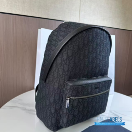 QC Christian Dior Rider Backpack in Black Dior Oblique Jacquard