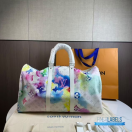 QC LV Monogram Watercolor Keepall Bandoulière 50 in multicolor/white