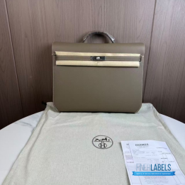 QC Hermès Kelly Dépeches 36 briefcase in the Étoupe