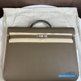QC Hermès Kelly Dépeches 36 briefcase in the Étoupe