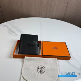 QC Hermès Béarn Compact Wallet in black