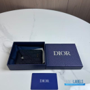 QC Dior Saddle Magnetic Card Holder in black