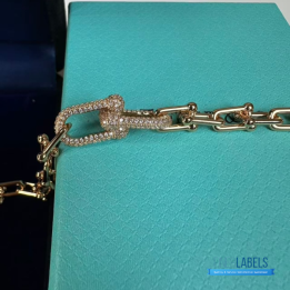 QC Tiffany & Co. HardWear Large Link Bracelet in Yellow Gold with Diamonds
