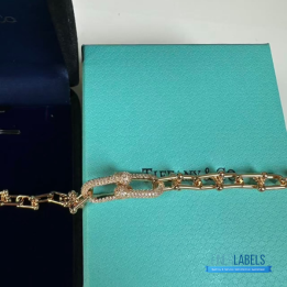QC Tiffany & Co. HardWear Large Link Bracelet in Yellow Gold with Diamonds