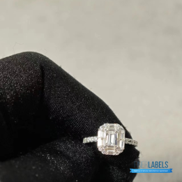 QC Tiffany & Co. Baguette Diamond Cluster ring in white gold