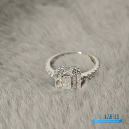 QC Tiffany & Co. Baguette Diamond Cluster ring in white gold