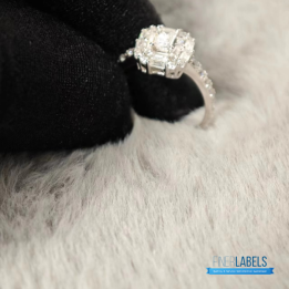 QC Tiffany & Co. Baguette Diamond Cluster ring in white gold