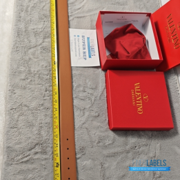 QC Valentino Garavani VLogo Reversible Belt in Saddle Brown Leather