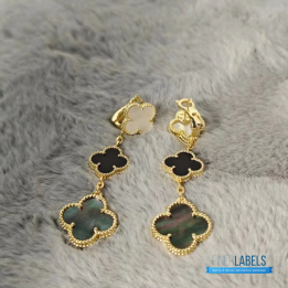 QC VCA Magic Alhambra 3-motif Earrings in 18K Yellow Gold