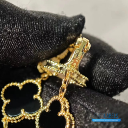 QC VCA Magic Alhambra 3-motif Earrings in 18K Yellow Gold