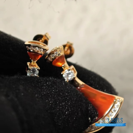 QC Bvlgari 18k Rose Gold Divas' Dream Earrings