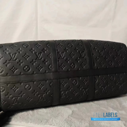 Louis Vuitton Keepall Bandoulière 50 Black Monogram Shadow Embossed Leather