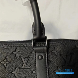 Louis Vuitton Keepall Bandoulière 50 Black Monogram Shadow Embossed Leather