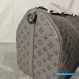 Louis Vuitton Keepall Bandoulière 50 Anthracite Grey Monogram Shadow Calf Leather