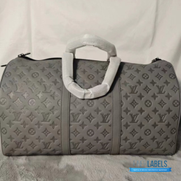 Louis Vuitton Keepall Bandoulière 50 Anthracite Grey Monogram Shadow Calf Leather