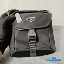 QC Prada Re-Nylon and Saffiano Leather Black Messenger Bag