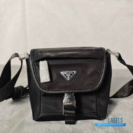 QC Prada Re-Nylon and Saffiano Leather Black Messenger Bag