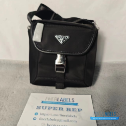 QC Prada Re-Nylon and Saffiano Leather Black Messenger Bag
