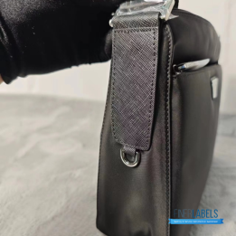 QC Prada Re-Nylon and Saffiano Leather Black Messenger Bag