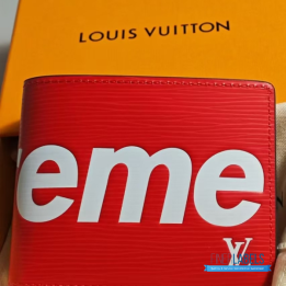 Louis Vuitton x Supreme Slender Wallet in Red