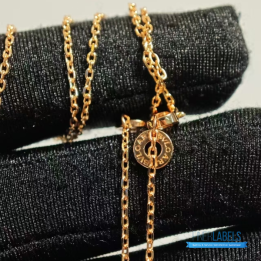 QC Bvlgari Divas' Dream Rose Gold Necklace with a Green Malachite Pendant