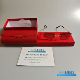 QC Cartier Signature C de Cartier Rimless Sunglasses 