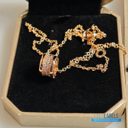 Bulgari B.zero1 necklace in rose gold with pavé diamonds